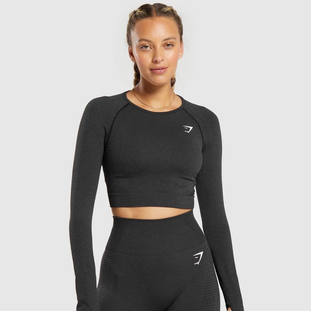 GYMSHARK VITAL SEAMLESS 2.0 LONG SLEEVE CROP TOP